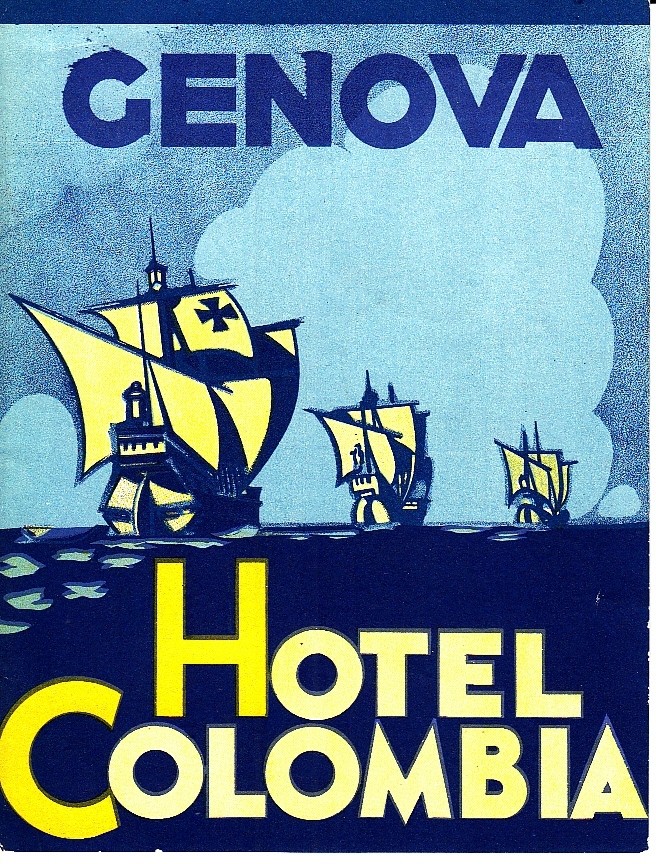 Genova Hotel Colombia Genoa Italy 1937 1930s Old Brochure