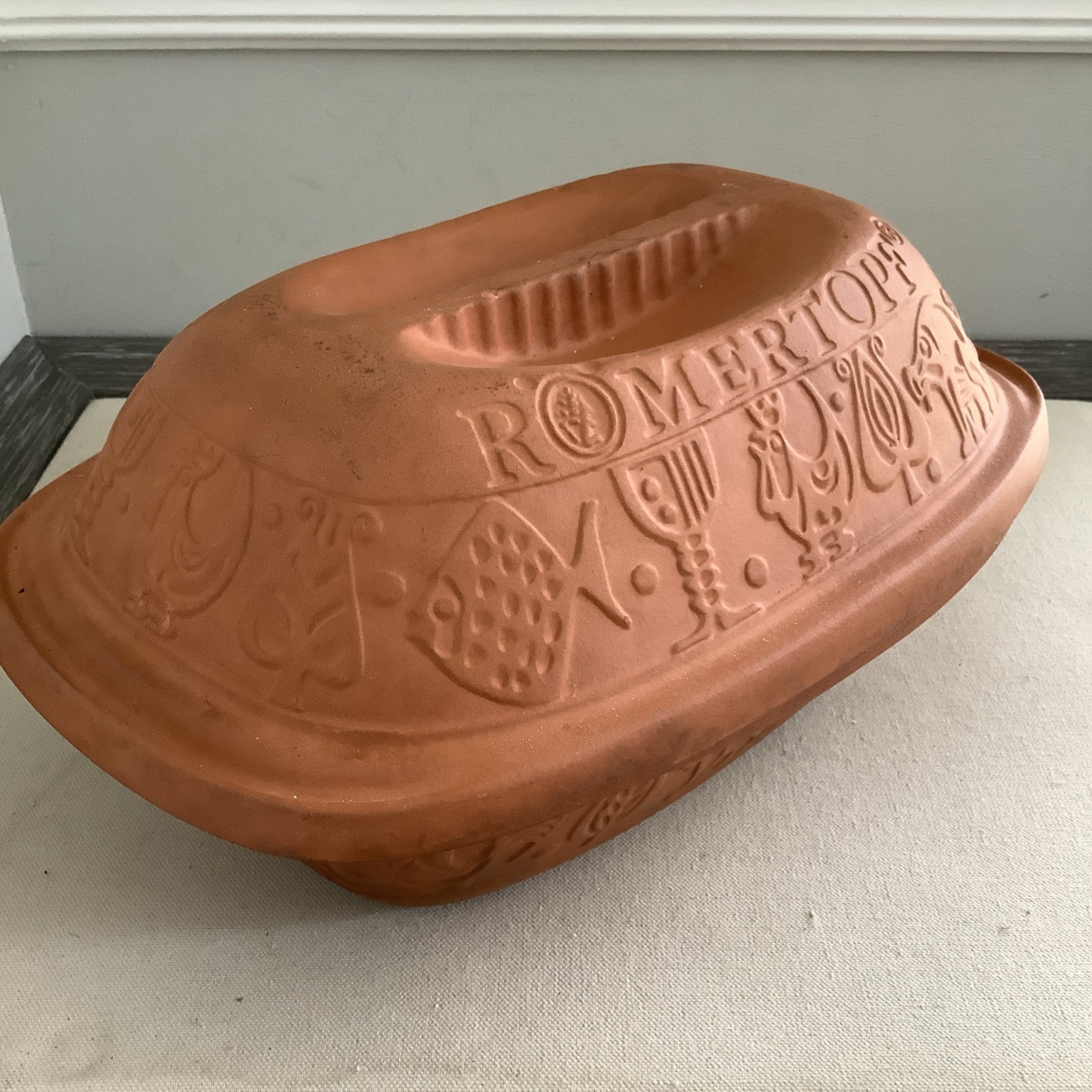Romertopf #111 Clay 2 Quart Roaster Baker Reco Bay Keramik Mic & Oven Safe USA