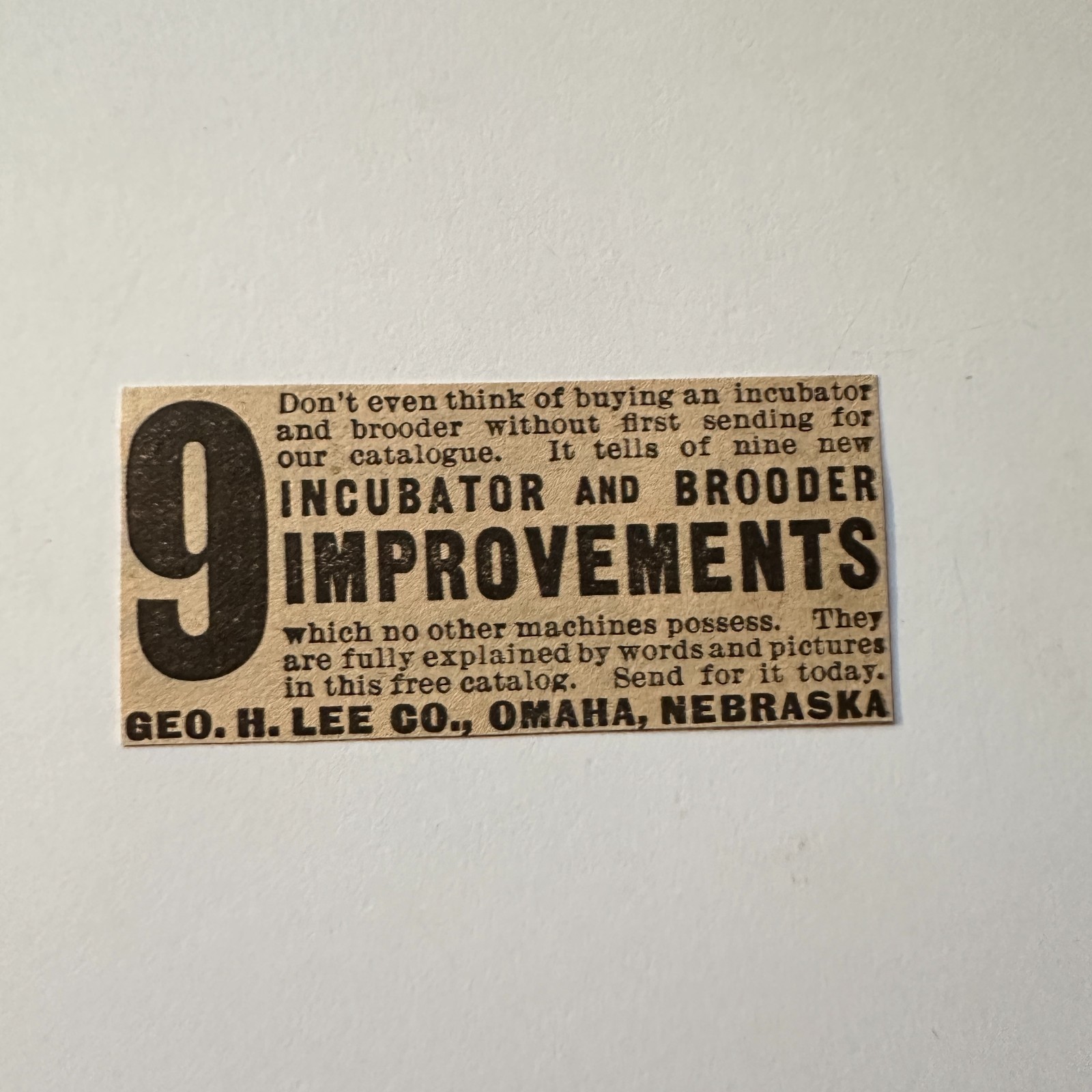 Geo H Lee Co Incubator Brooder Improvement Omaha NE 1906 Minneapolis Ad 5AL1-S15