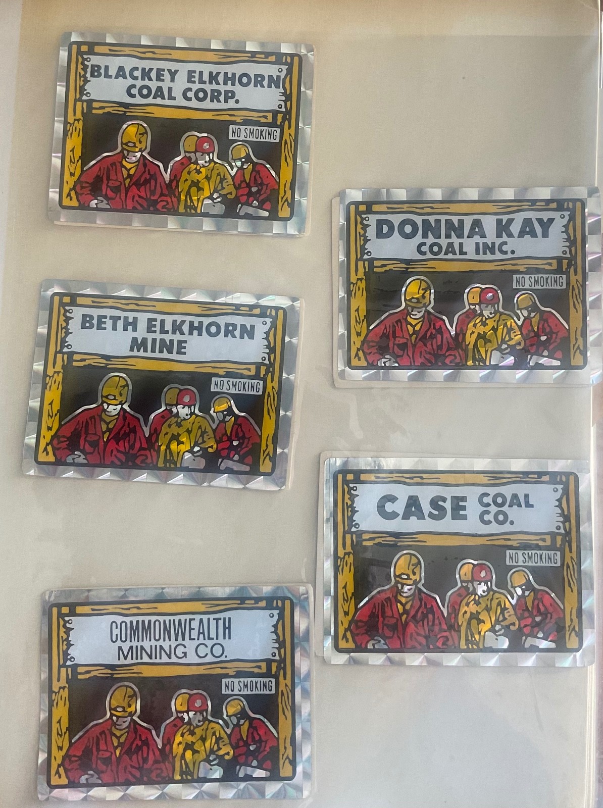 Lot of 11 Holographic Mining stickers