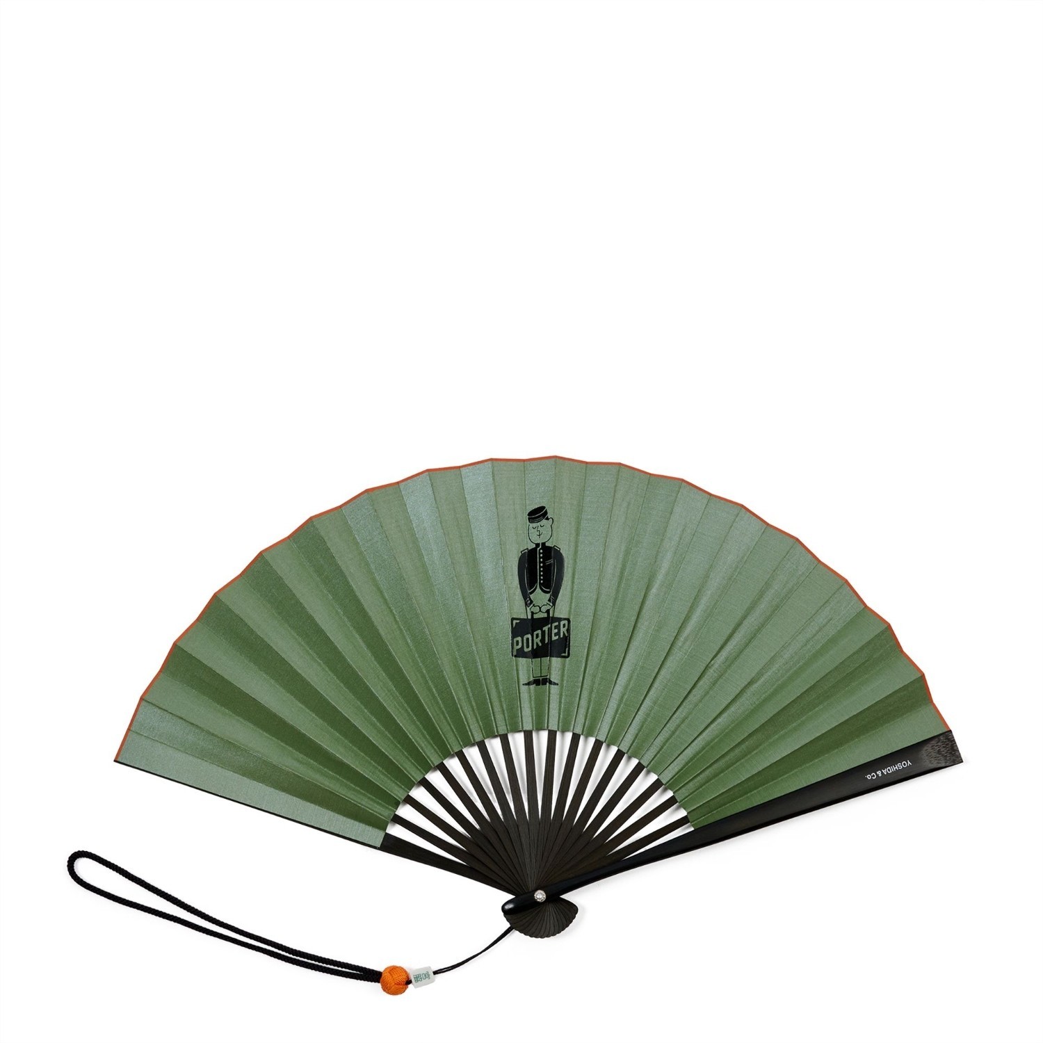 PORTER x Miyawaki Baisen-an Folding Fan Store original Sensu Olive NEW JP FS