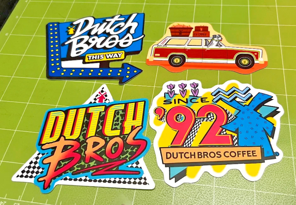 Rare Vintage Dutch Bros - Set of 4  Reproduction Stickers