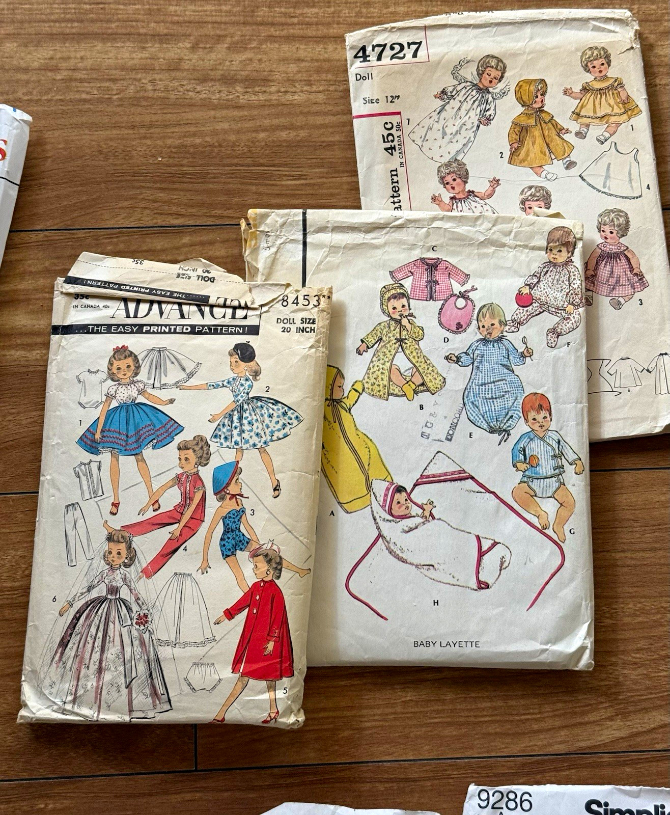 Lot 10 Vintage Sewing Patterns Simplicity McCall\'s Butterick Crafts Doll, As is