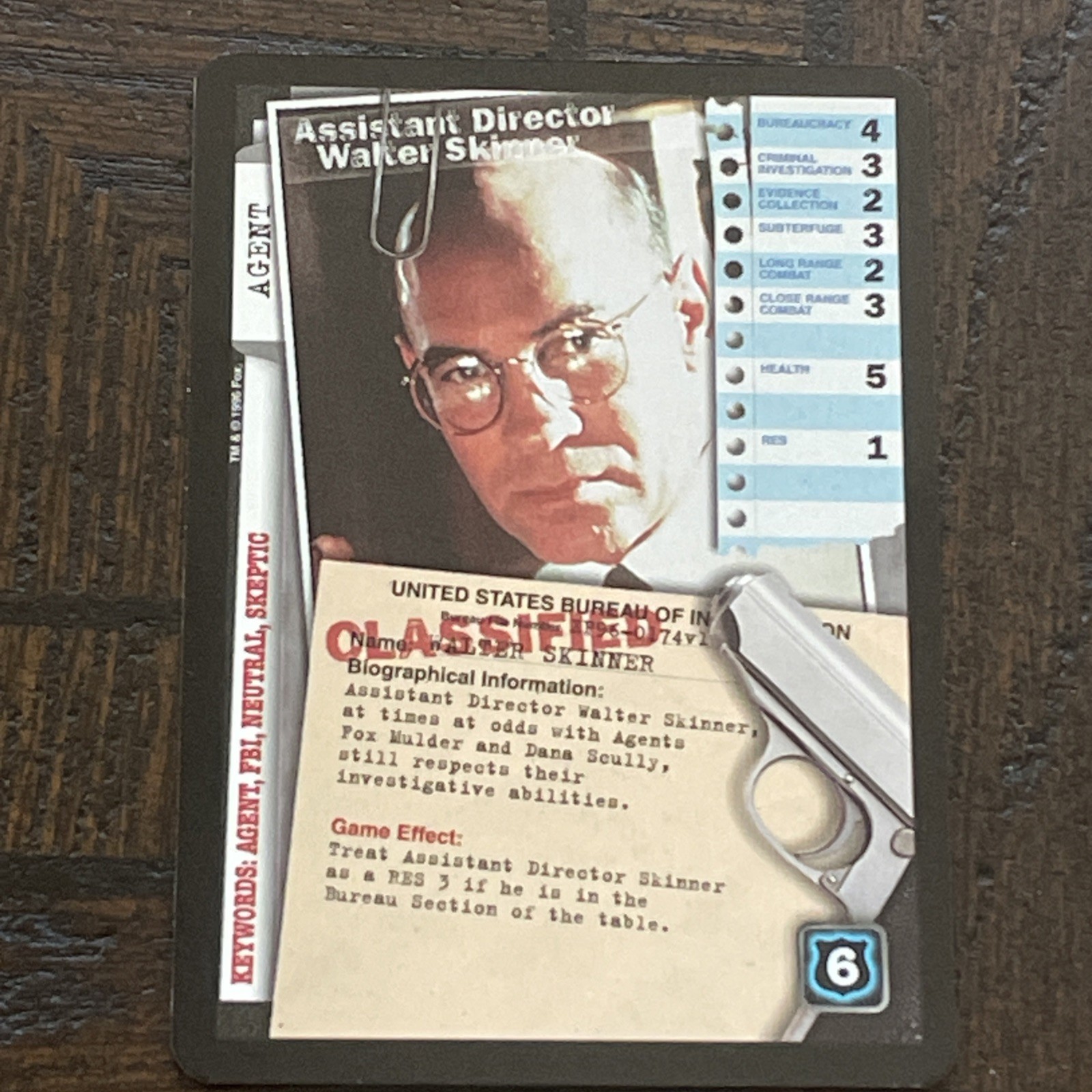 X-FILES Collectible Card Game Premier Edition ULTRA RARE AD Walter Skinner k39