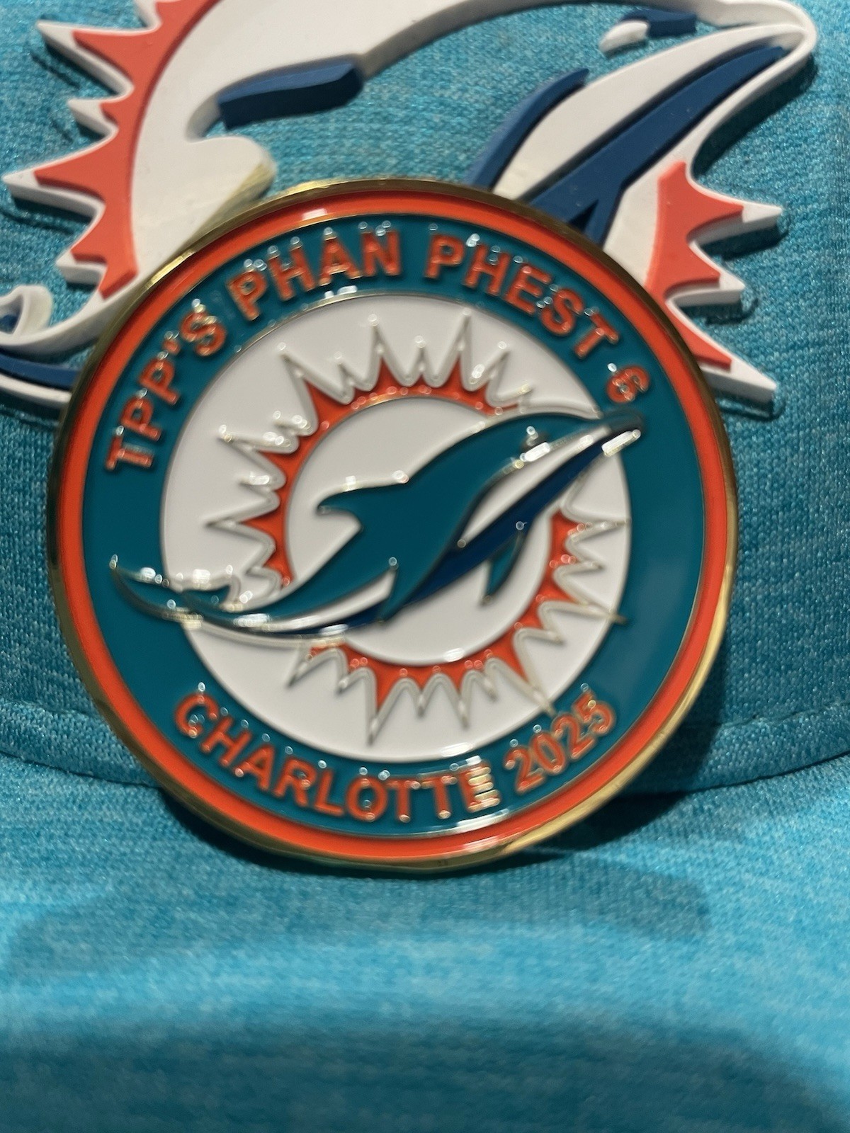 Miami Dolphins Challenge Coin TPP 2 Inch  Metal front and back Phan Phest 6 