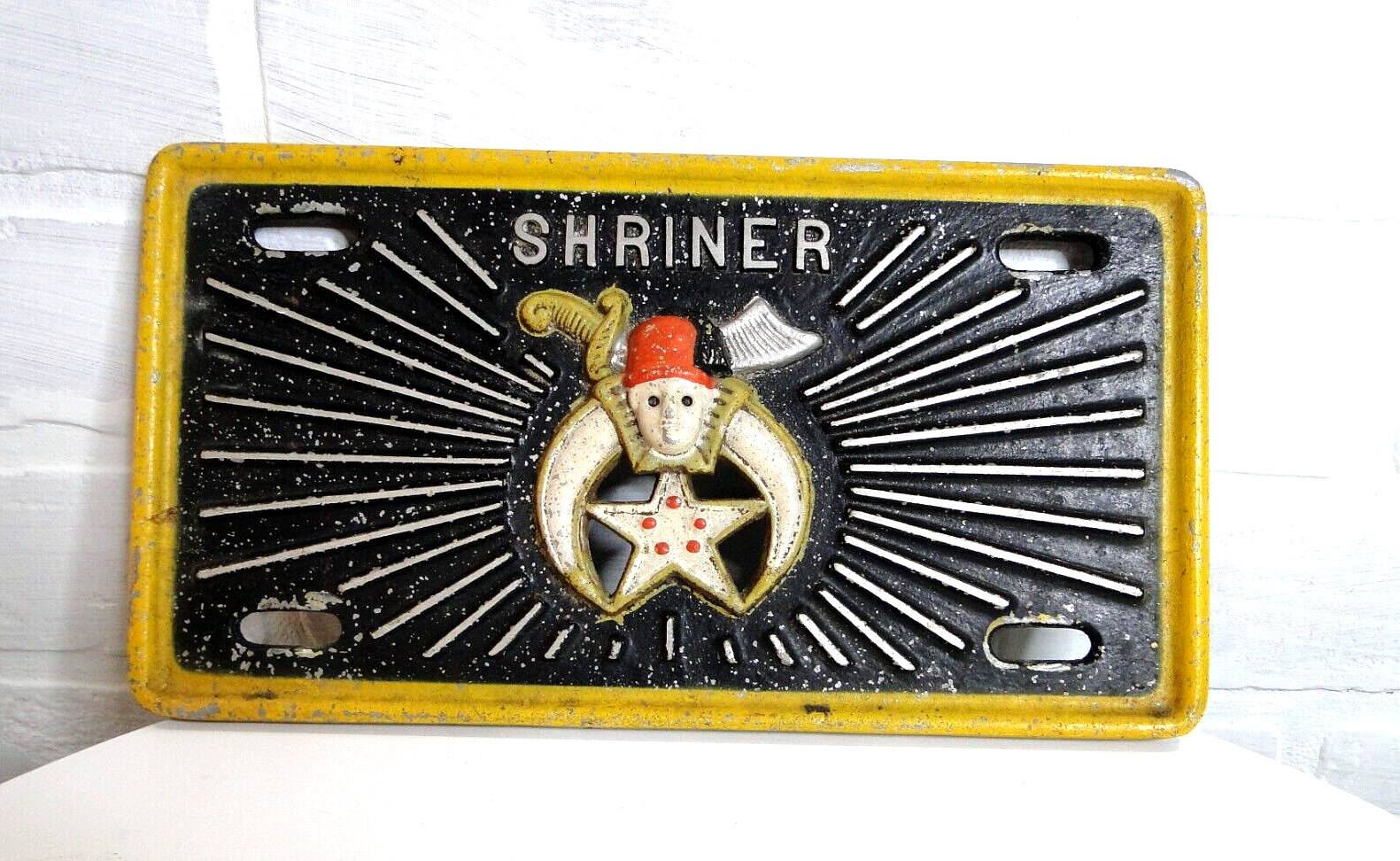 1950'S Shriner Vintage License Plate, Car Club Plate
