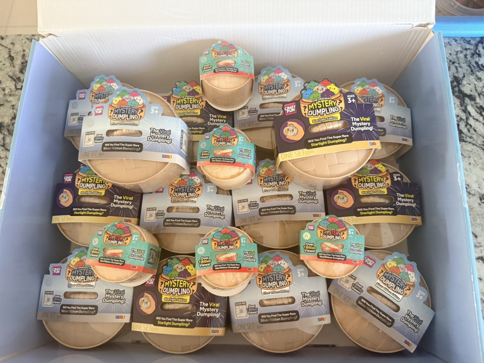 RMS Mystery Squishy Dumpling Lot 19 Different Editions Sealed Crazy Fun Case 