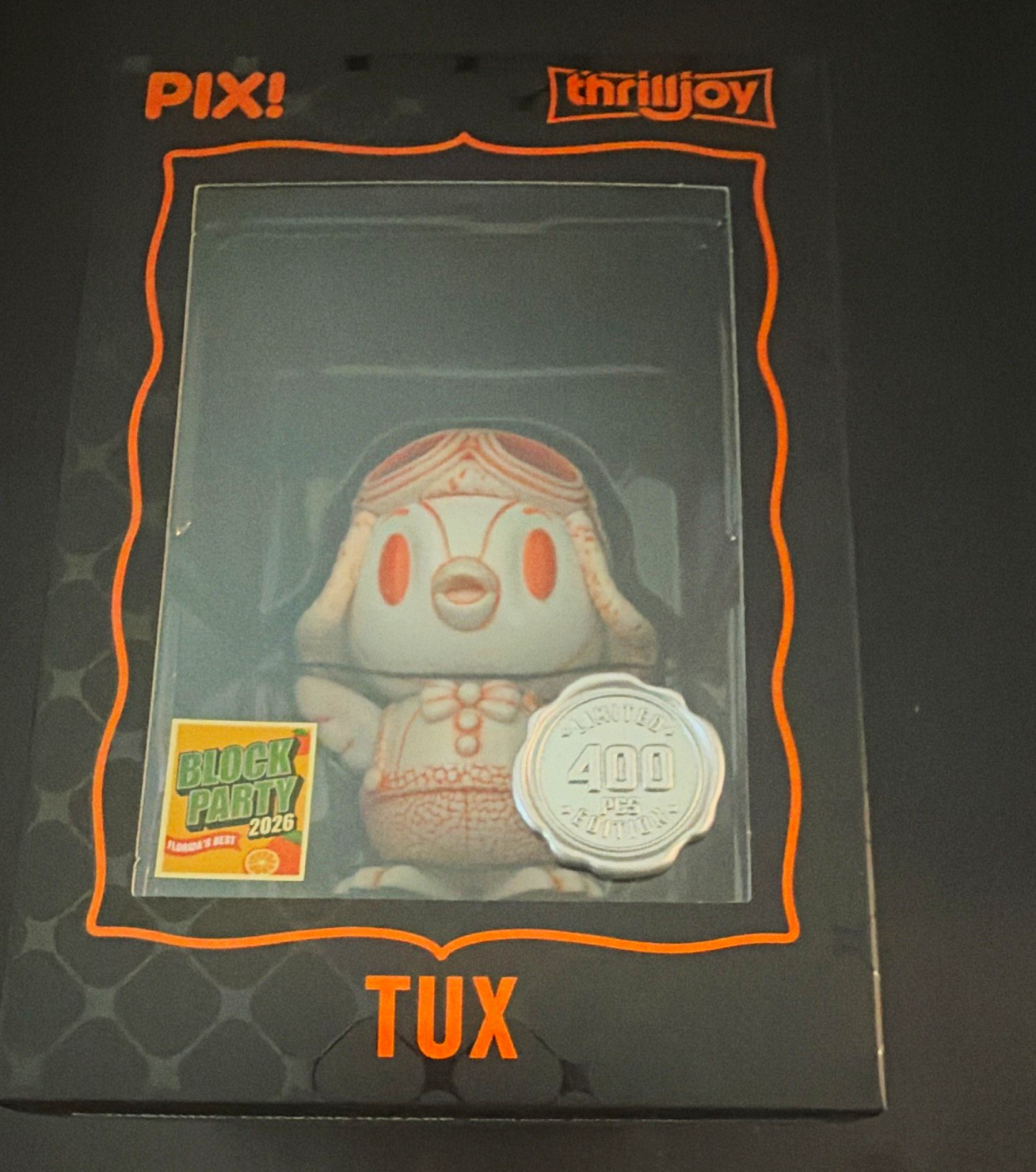 Thrilljoy PIX Tux Vinyl Figure Block Party Exclusive LE 400 count.