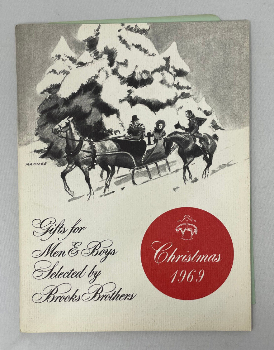 Vintage Christmas 1969 BROOKS BROTHERS catalog w/ original order page/ envelope