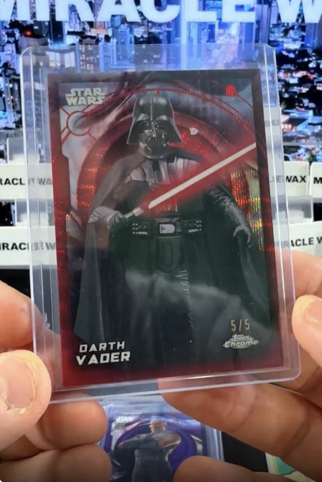 2026 Topps Chrome Star Wars DARTH VADER RED WAVE REFRACTOR # 5/5 OMEGA #176