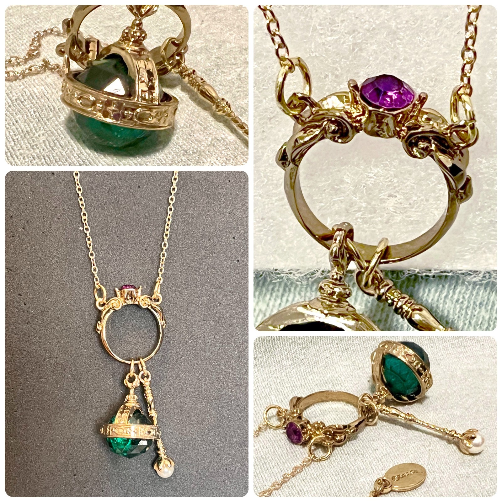 RARE Disney FROZEN Broadway Musical Elsa's Coronation Charm Necklace Orb Septer