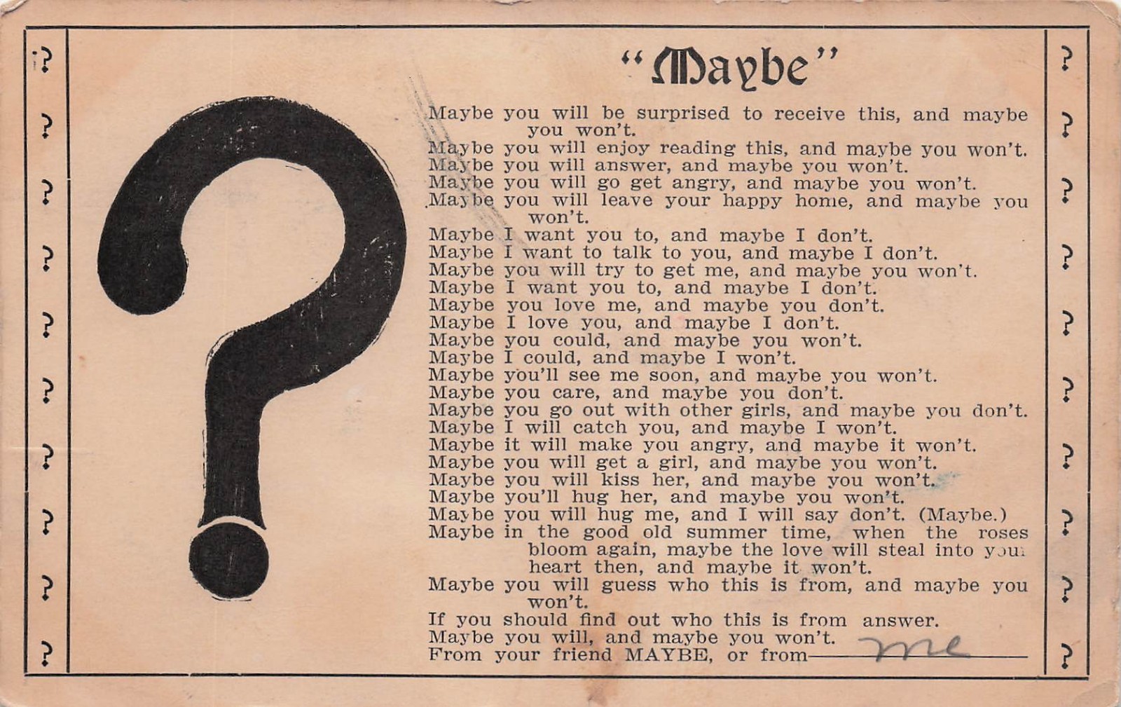 Salt Lake City Mormon LDS Church Invite Poem Letters Font c1908 Vtg Postcard 32A