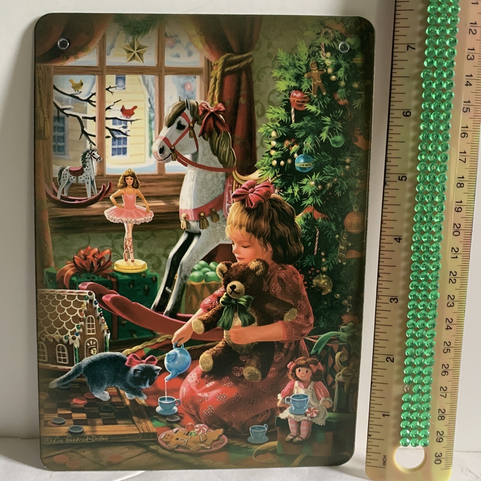 Christmas Decor Holiday VINTAGE STYLE Die Cut Cardboard Rocking Horse 5 X 7”
