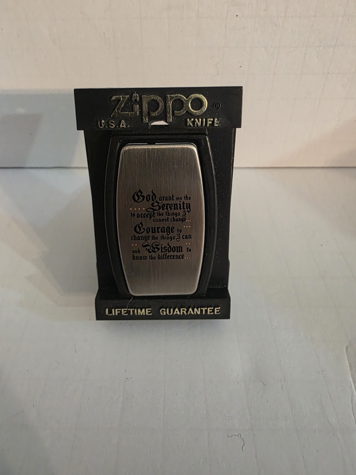 Vintage Zippo Money Clip Knife GOD GRANT ME THE SERENITY ,COURAGE ,WISDOM PRAYER