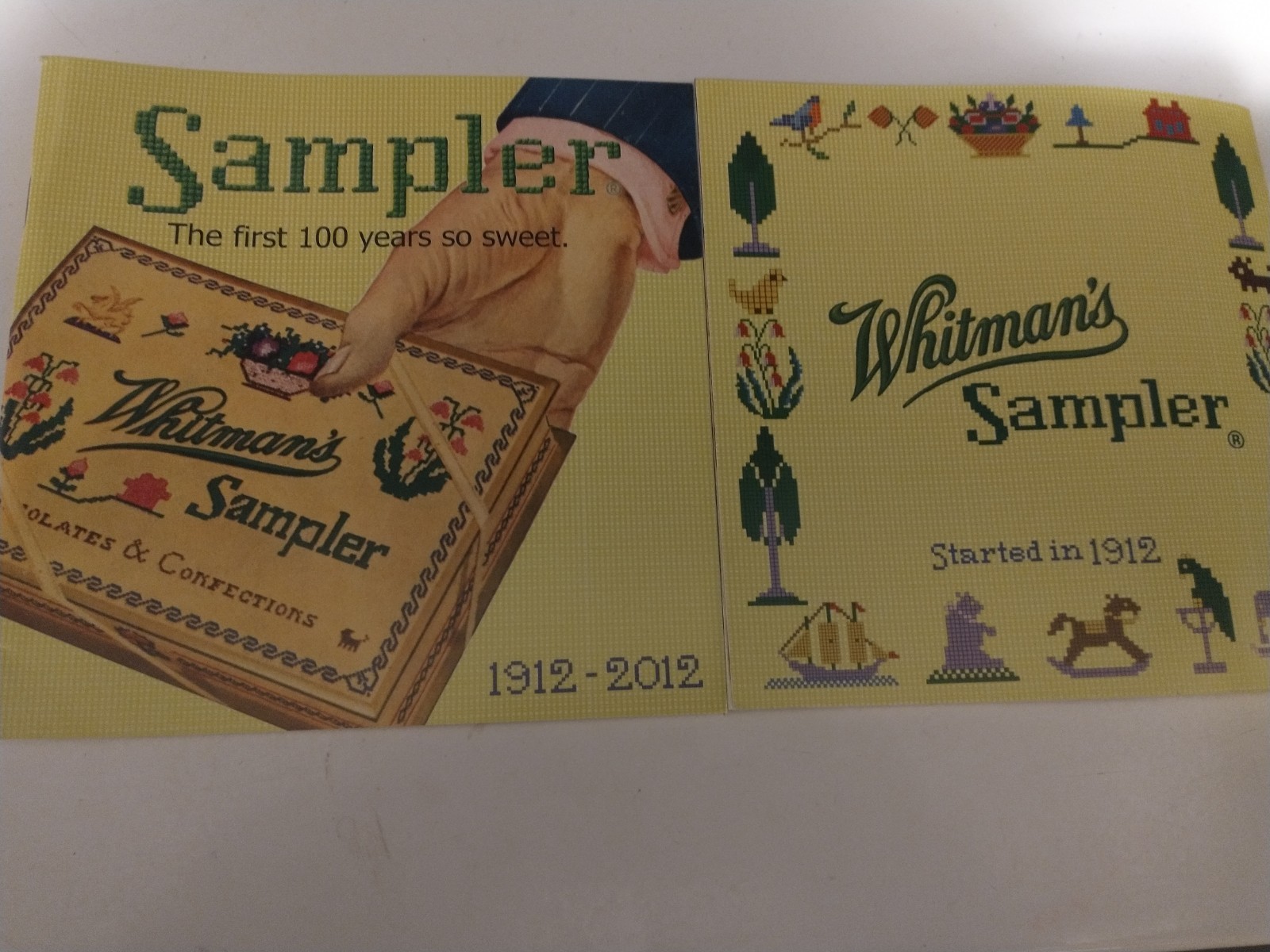 Lot 2 Whitman sampler chocolate advertising booklet Catalog 1912 2012 history 