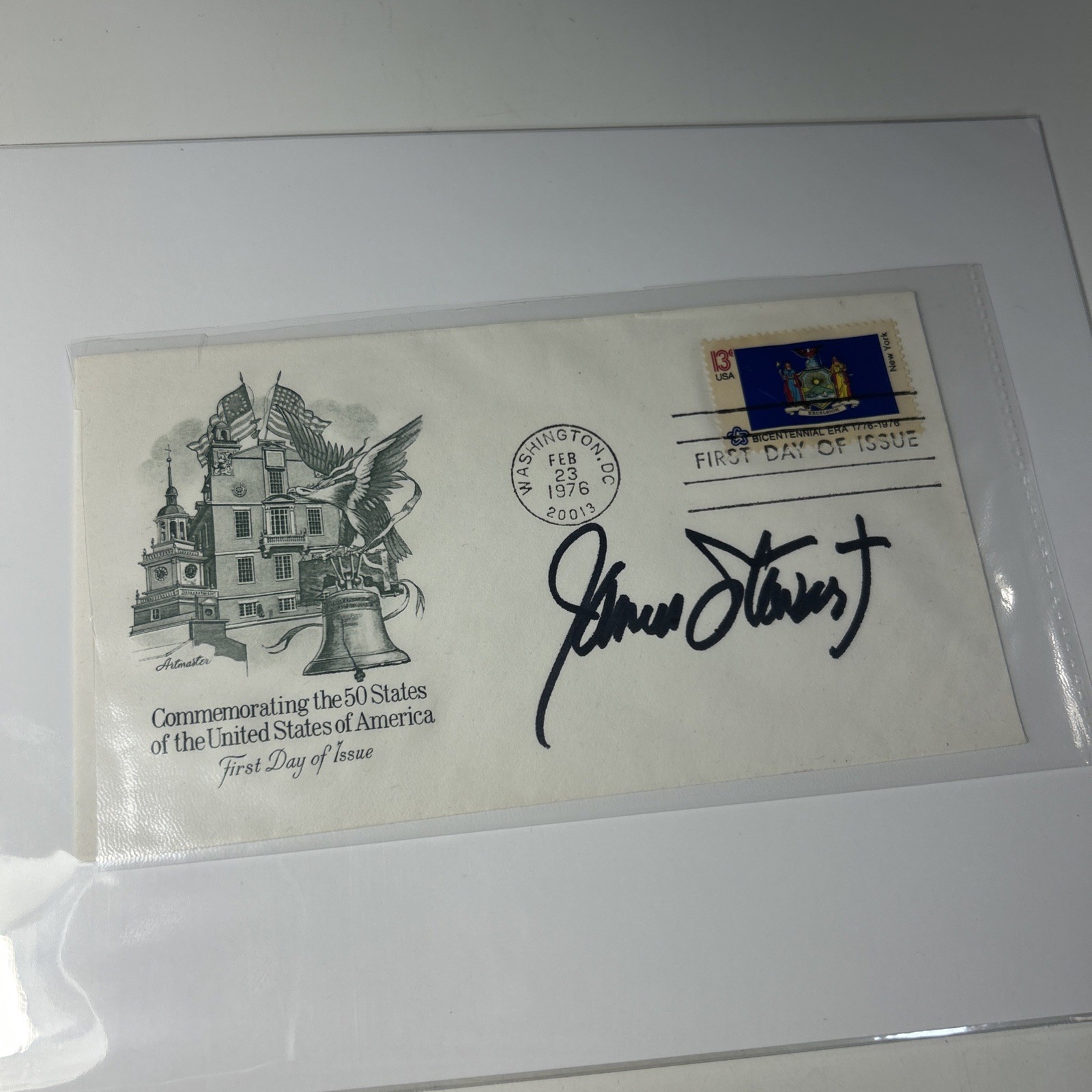 FDI First Day Issue Autographed Signed James Stewart 1976