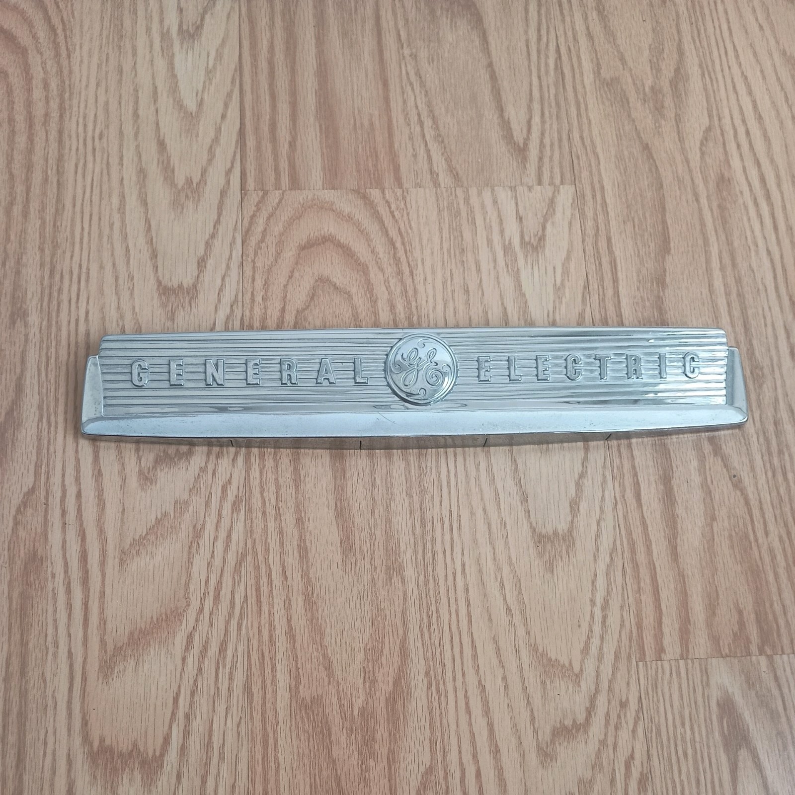 Vintage 1950's General Electric GE Refrigerator Emblem Nameplate Logo Badge Nice