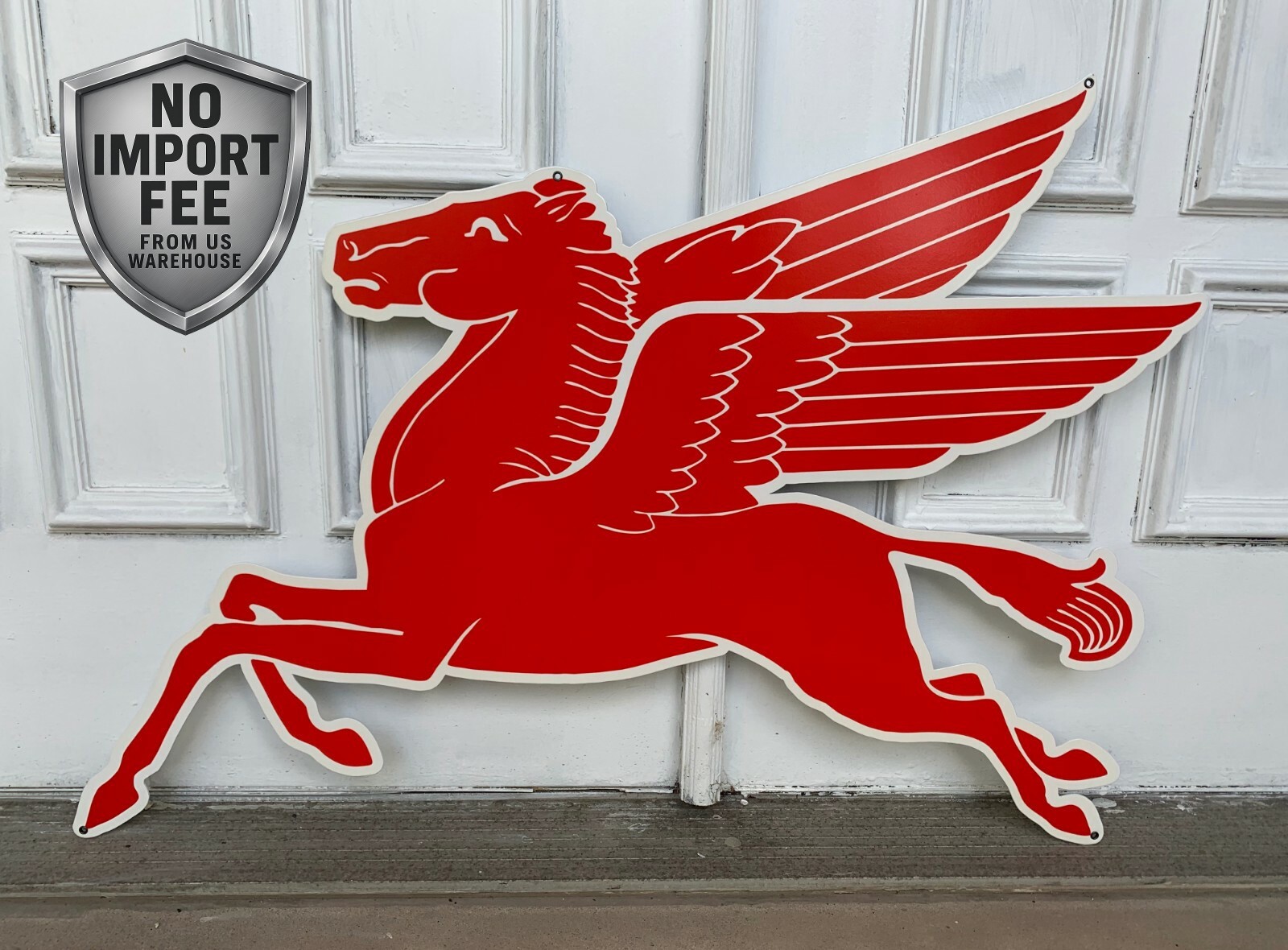 Mobil Gas Flying Red Horse Pegasus Metal Heavy Steel Sign Extra Large 35