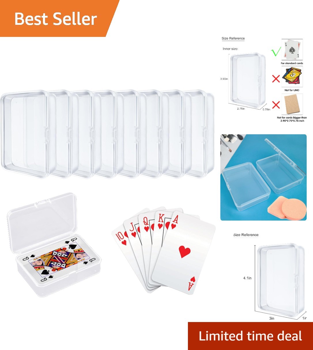 Durable 8-Piece Transparent Card Holder Set - Perfect for Game & Business Cards
