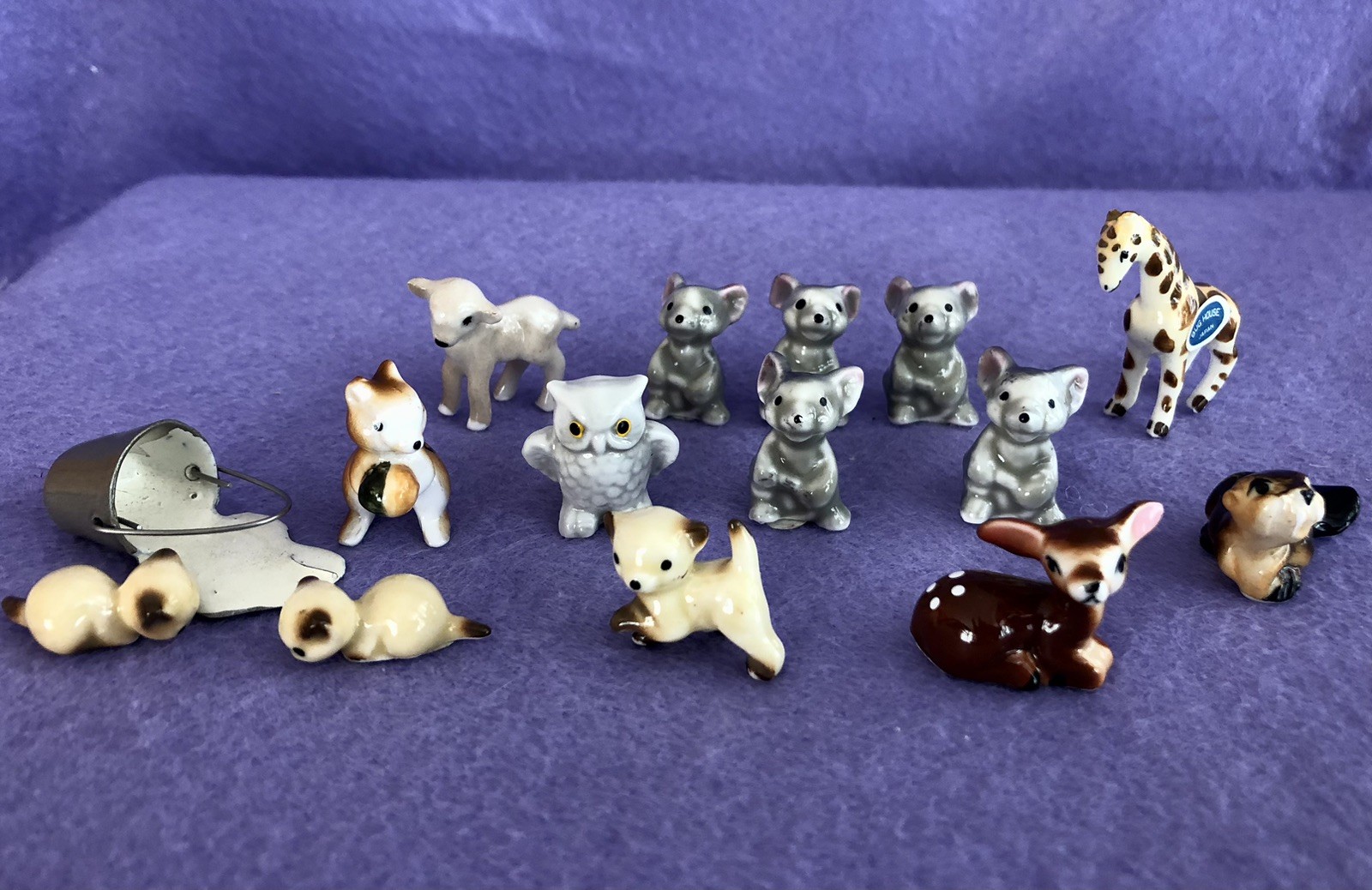 15 Bug house Japan Miniature Bone China Animals Vintage