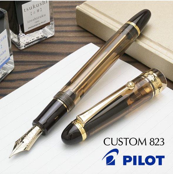 Pilot Namiki CUSTOM 823 Plunger Type Transparent Brown Fine Nib FKK-3MRP-BN-F