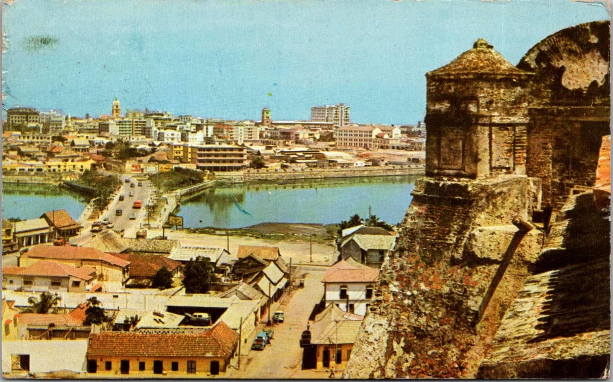 Cartagena Colombia City View Bridge Water Postcard Cartagena Colombia City View Bridge Water Postcard