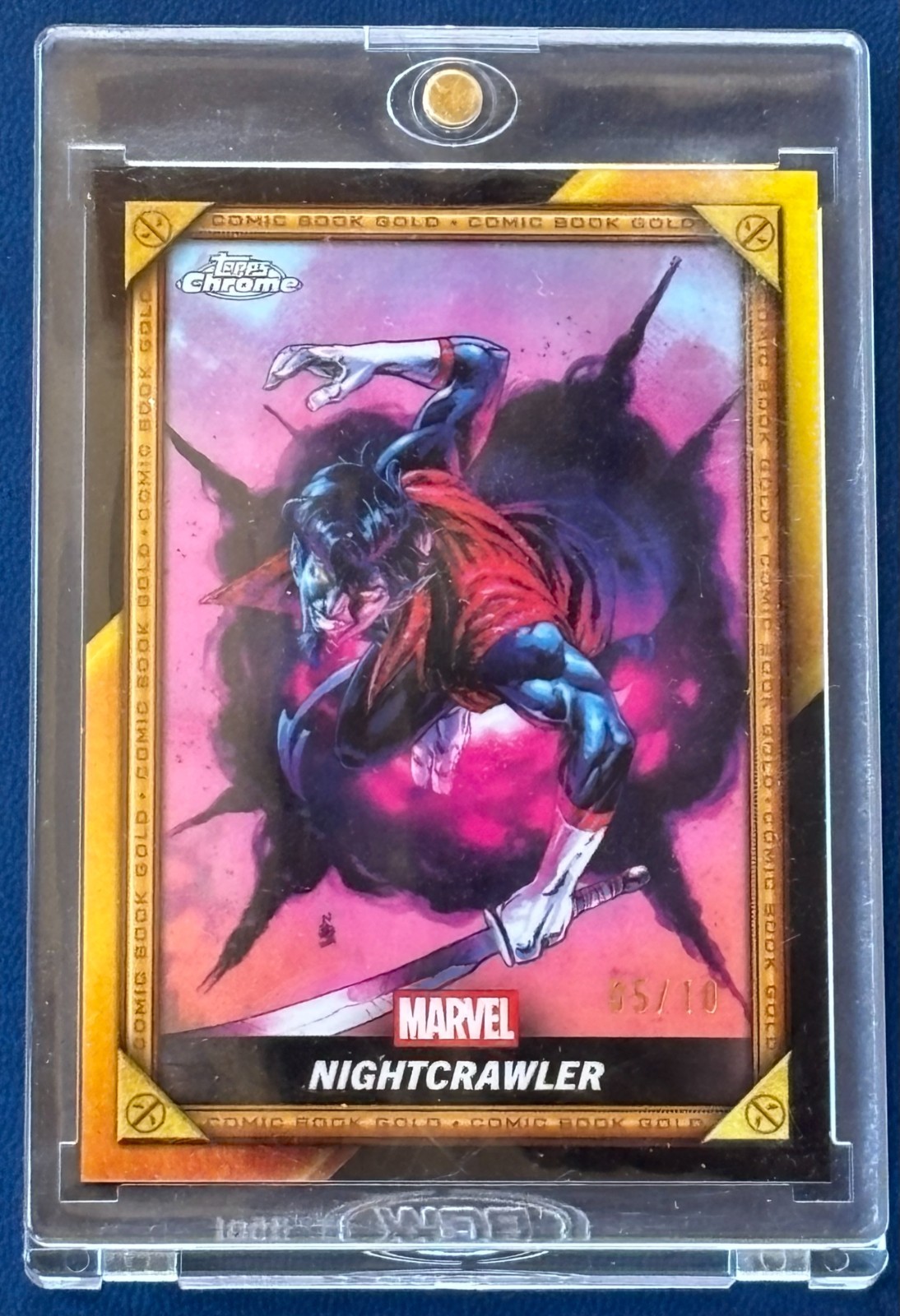 2025 Topps Chrome Deadpool Nightcrawler Black Comic Book Gold SSP #'d 5/10