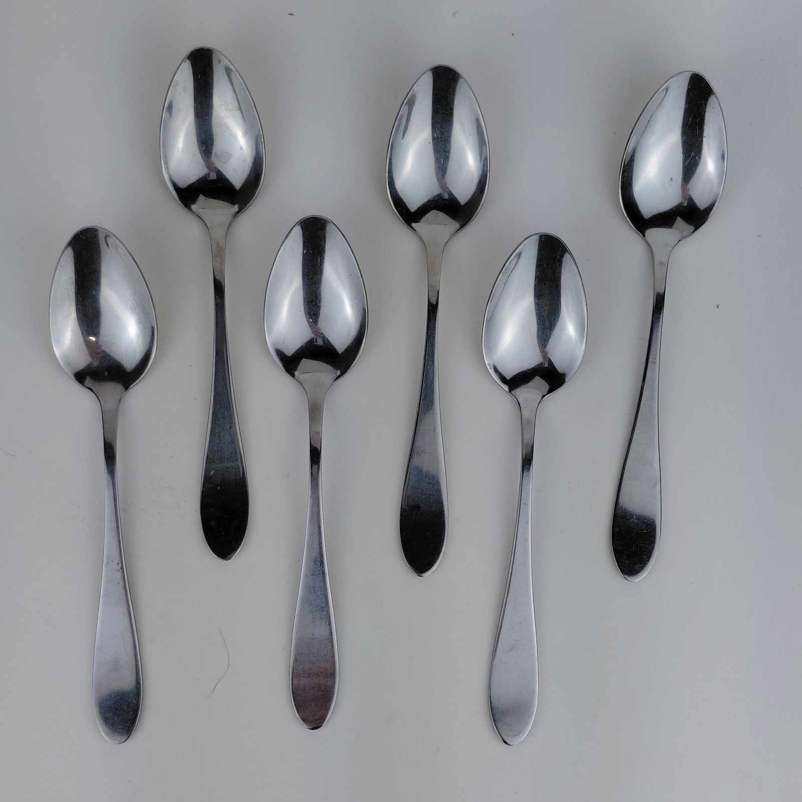 Set of 6 Gibson ASHLAND Glossy Stainless Flatware Teaspoons 6.75\