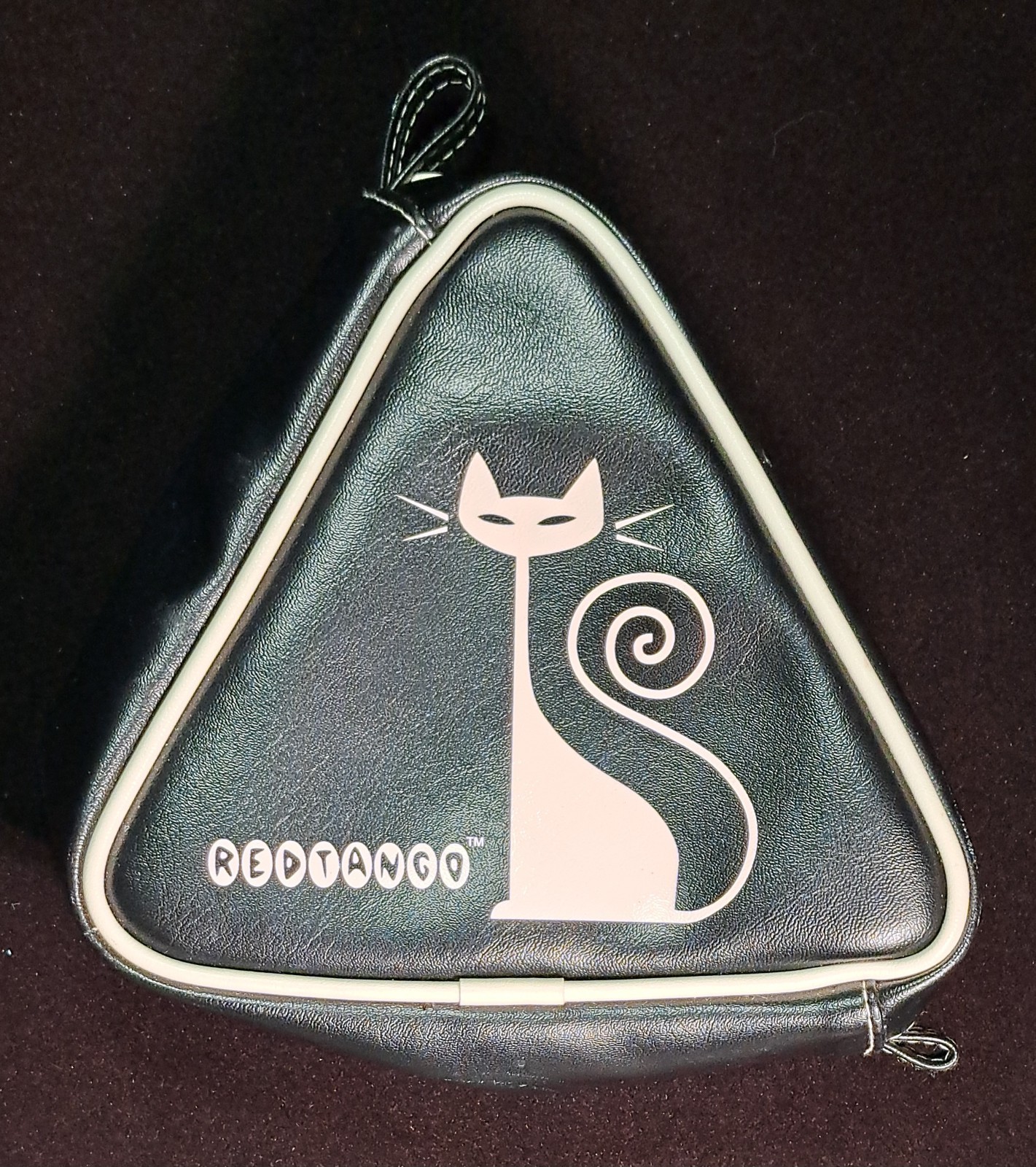 Atomic Age Style Pink Kitty Cat Triangle Bag Case Red Tango 1990s Gadzooks