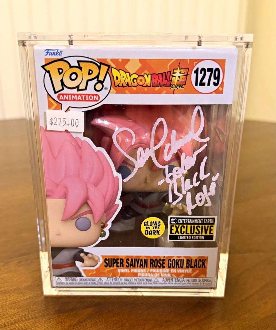 Funko Pop Animation Goku Black #1279 GITD EE Exclusive Autographed PSA