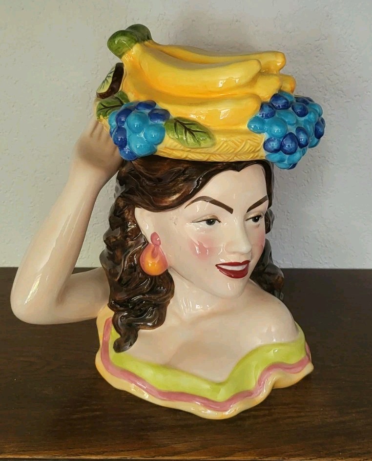 Tropical Woman Carmen Miranda Chiquita Bananas Cookie Jar Casual Home 12\