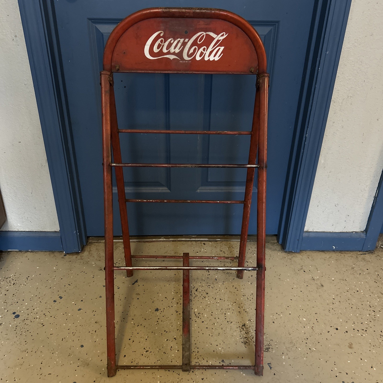 Vintage 1940`s Coca-Cola Steel Display Rack With Top Sign