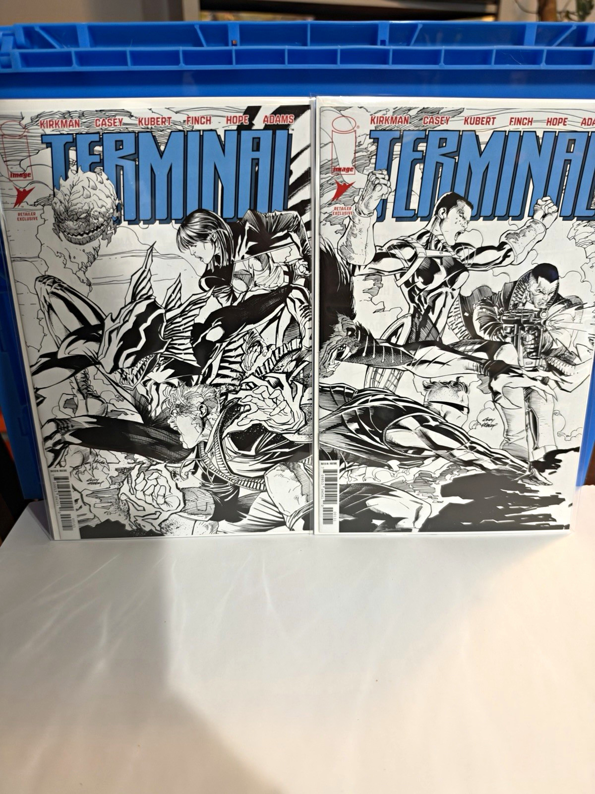 TERMINAL #1 Retailer Exclusive Ash Can B&W Connecting Variant Set Kirkman Image 