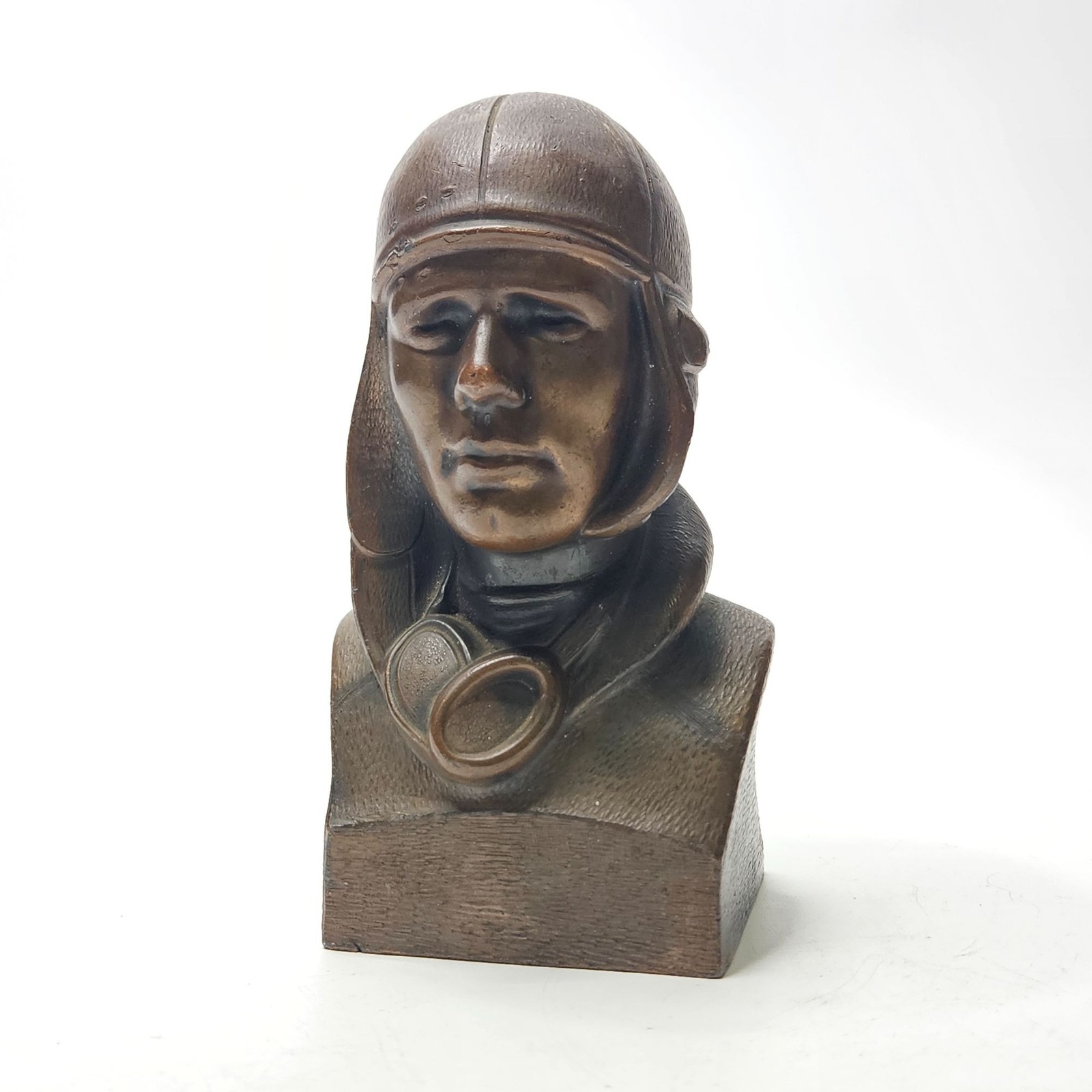 Vintage 1929 B. Arnold Bronze Charles Lindbergh Bust Bank American Aviator 1930 Vintage 1929 B. Arnold Bronze Charles Lindbergh Bust Bank American Aviator 1930
