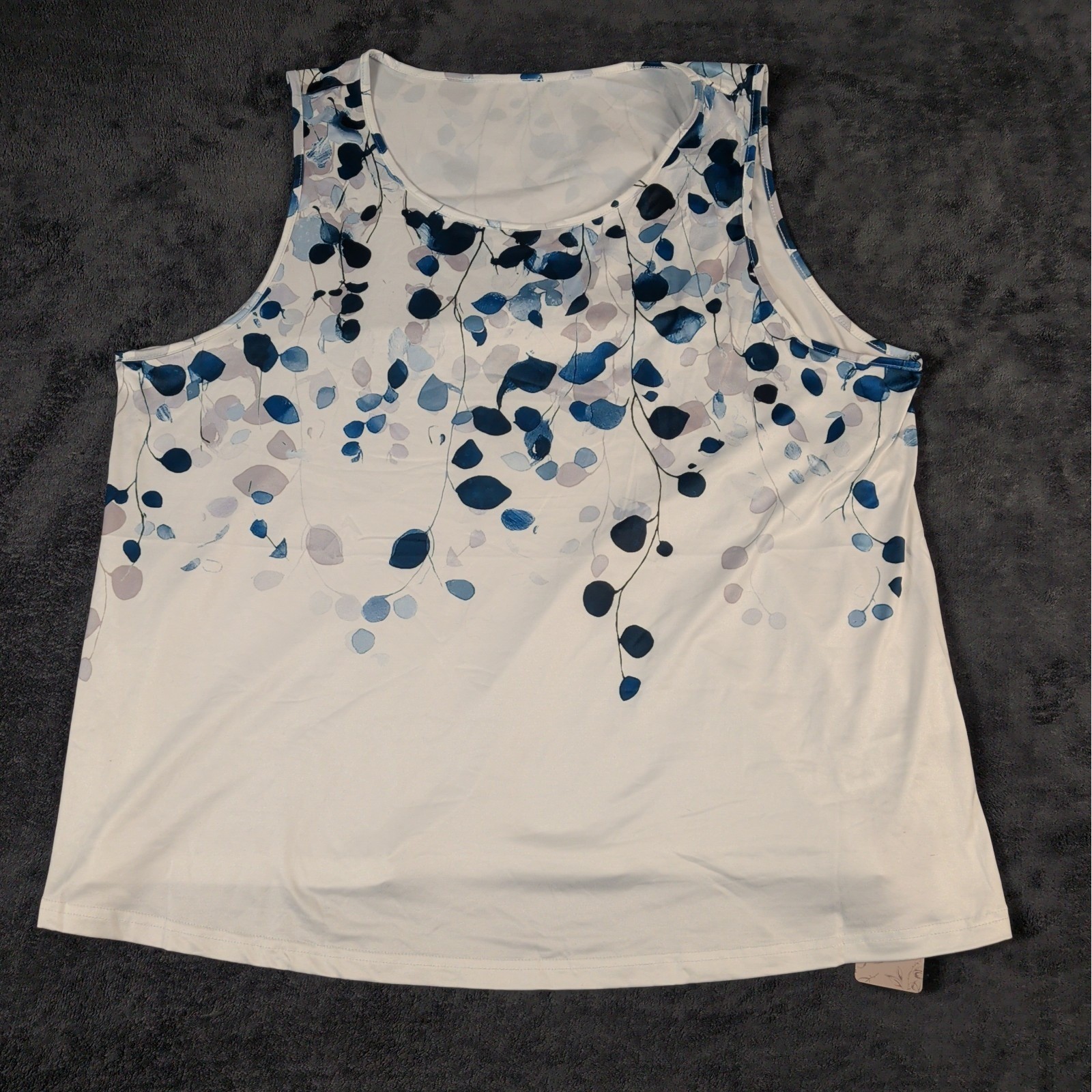 EMERY ROSE Women\'s Casual Tank Top White Floral Size 3XL