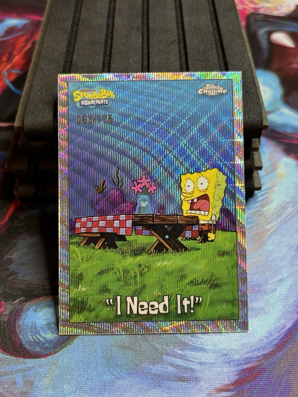 PACK FRESH Topps 2025 Chrome SpongeBob I Need It #89 Serial Numbered 063/175