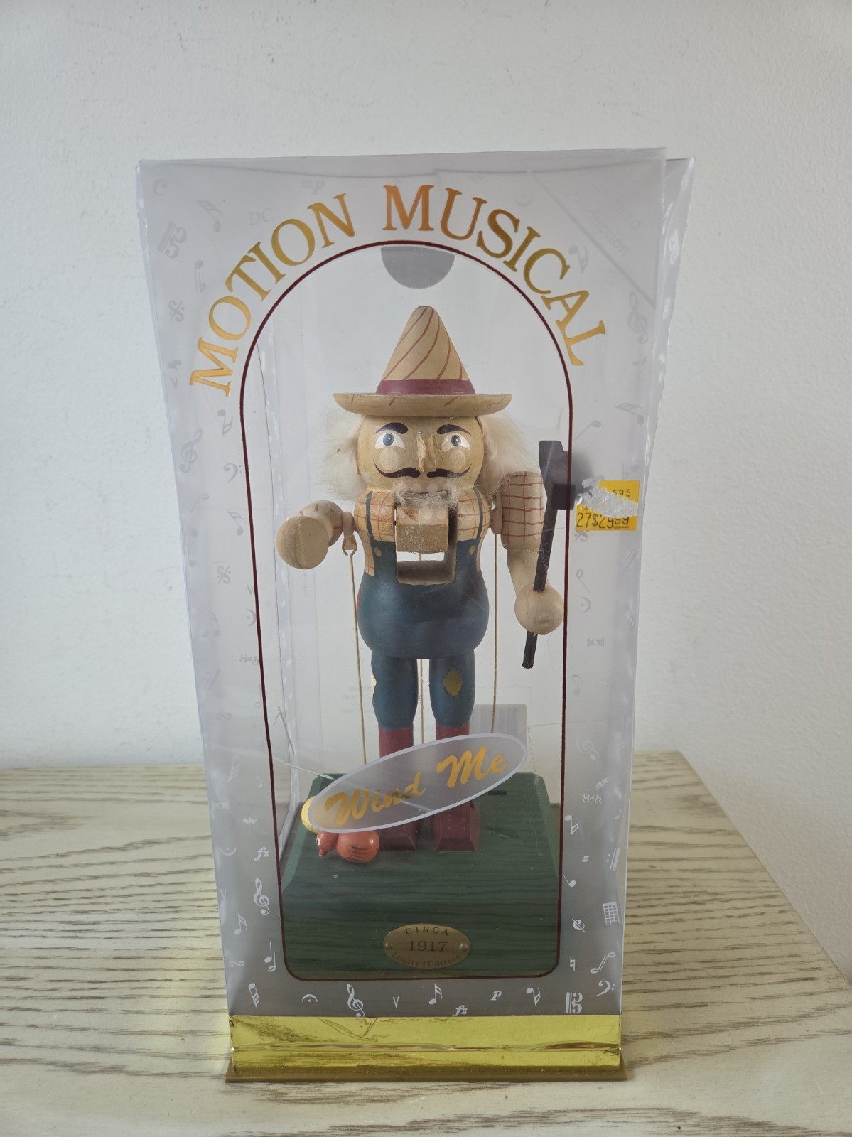 VIVA Vintage Circa 1917 Farmer Motion Musical Nutcracker Works W/ Original Box 