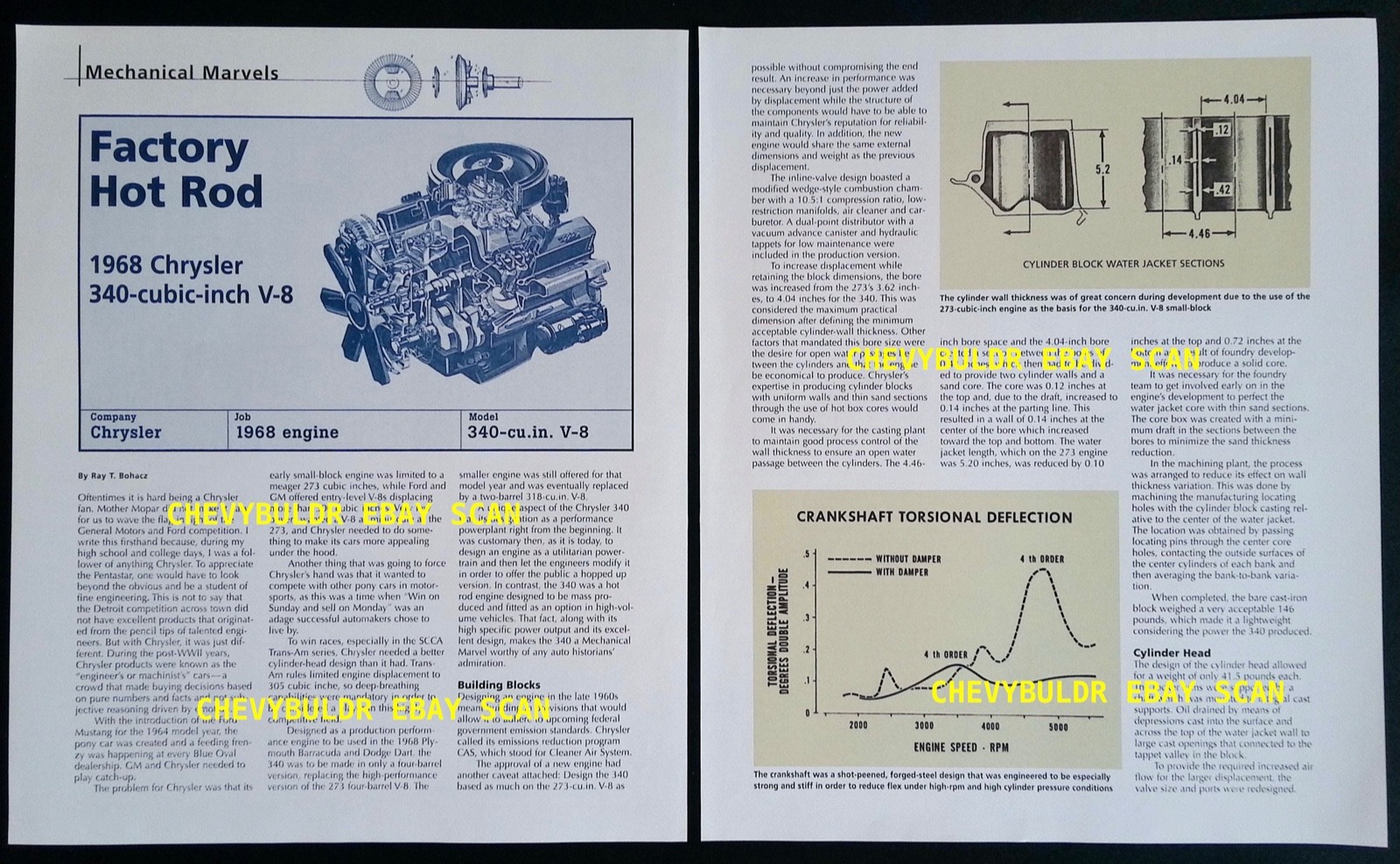 1968 Chrysler 340 V8 History Info Article \