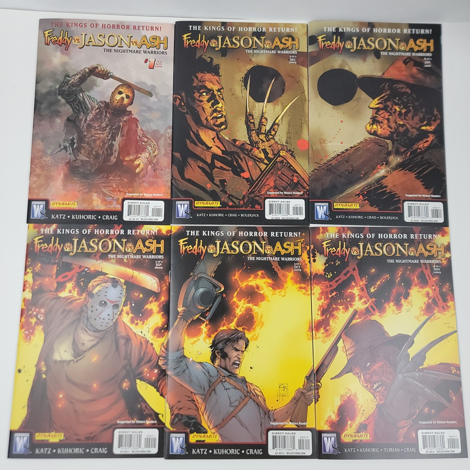 Freddy vs Jason vs Ash The Nightmare Warriors 1-6 Full Set Wildstorm (2009)