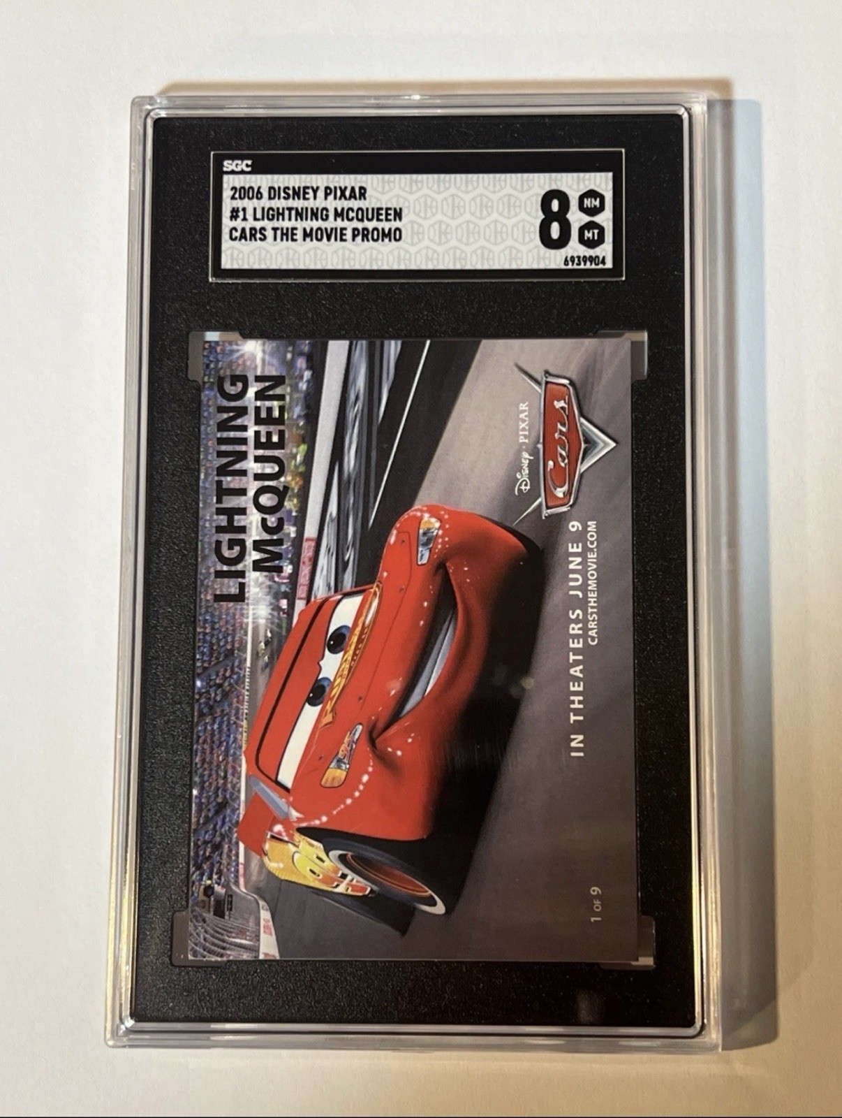 2006 Disney Pixar Cars Promo #1 Lightning McQueen SGC 8  Rookie -PSA CROSSGRADE?