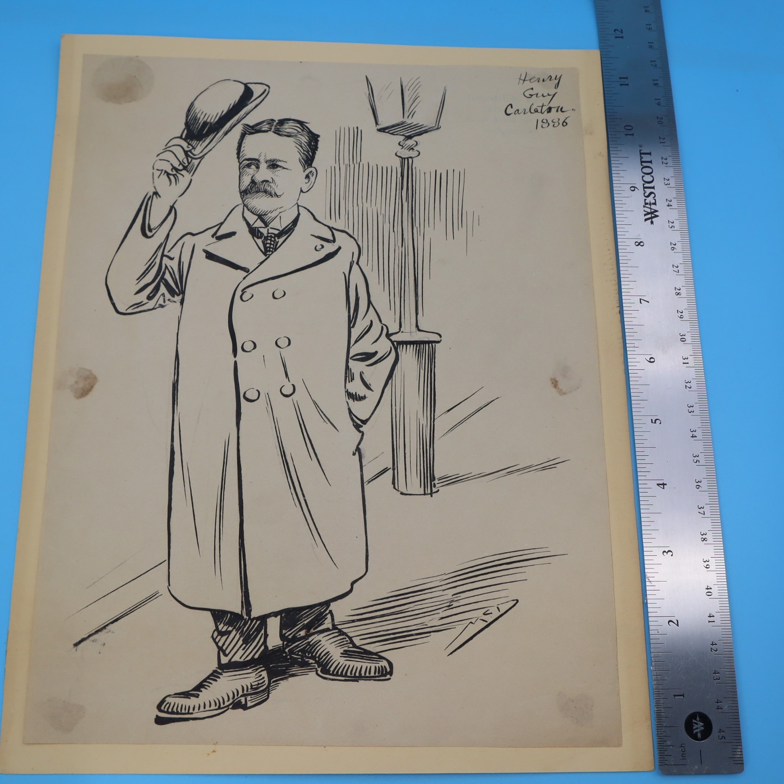 Walt McDougall Original Cartoon Art 1890's NY World Humor HAND DRAWN & SIGNED f