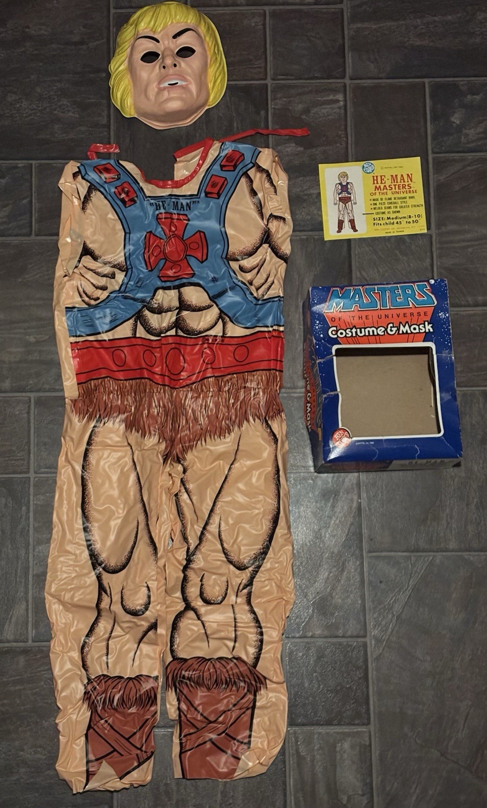 Vintage 1982 Ben Cooper He-Man Masters Of The Universe Halloween Costume & Mask