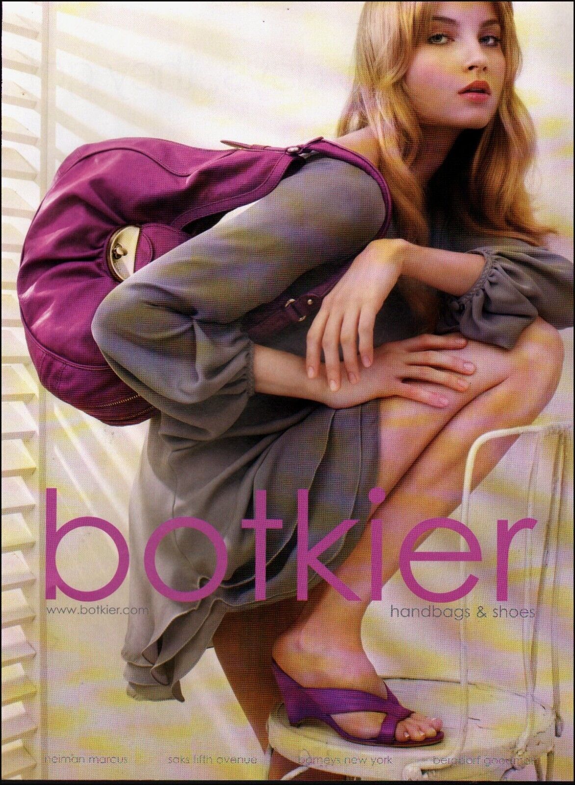 2008 Print ad botkier handbags & Shoes Sexy Blonde model dress    03/24/23