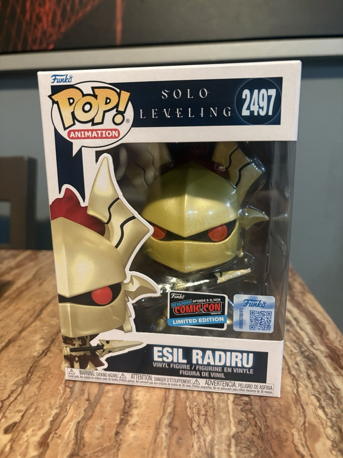 NYCC26 FUNKO POP SOLO LEVELING ESIL RADIRU MASKED FIGURE OFFICIAL Con-sticker