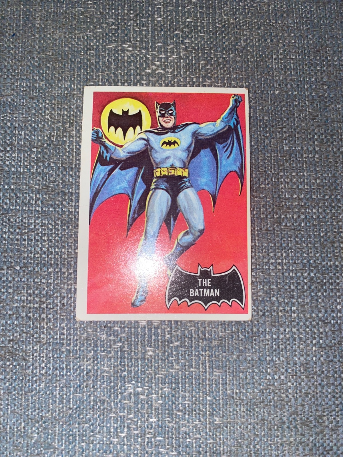 Original 1966 USA Topps Batman (Black Bat) card #1