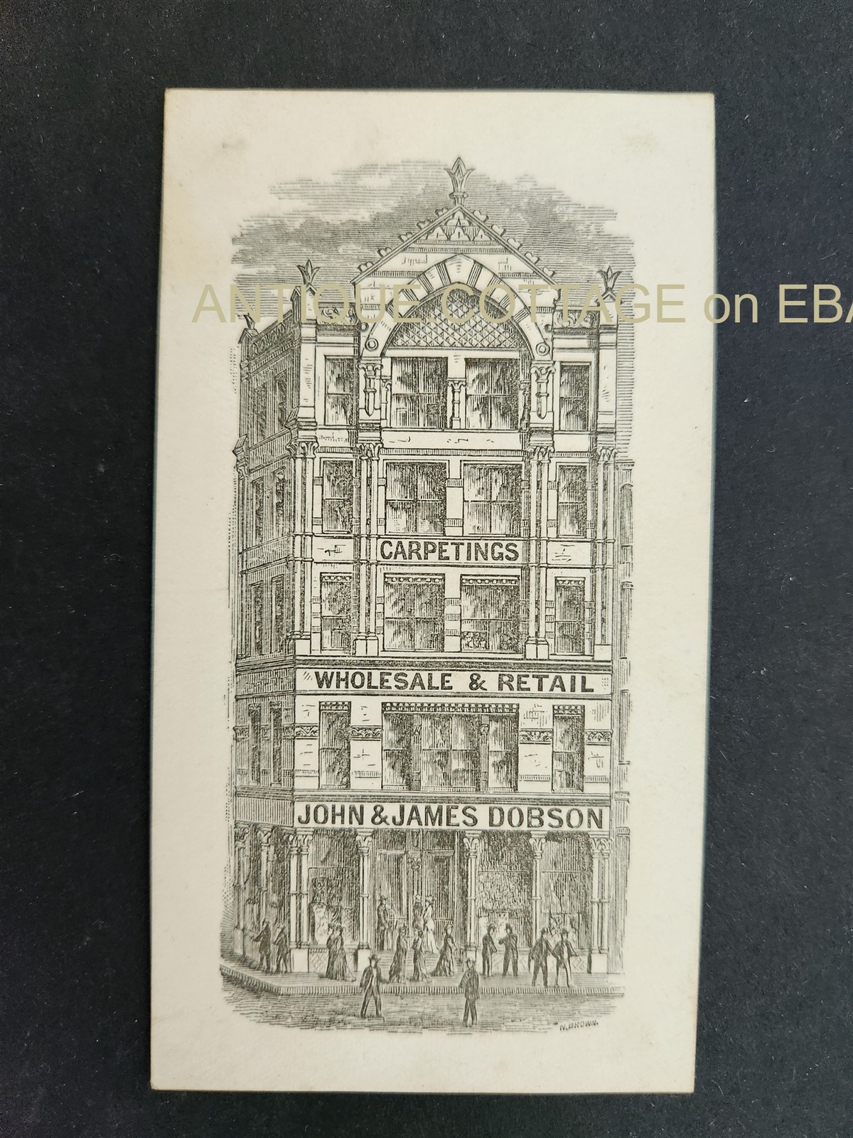 1800s antique AD CARD boston ma FALLS of SCHUYLKILL CARPET MILLS jno jms dobson