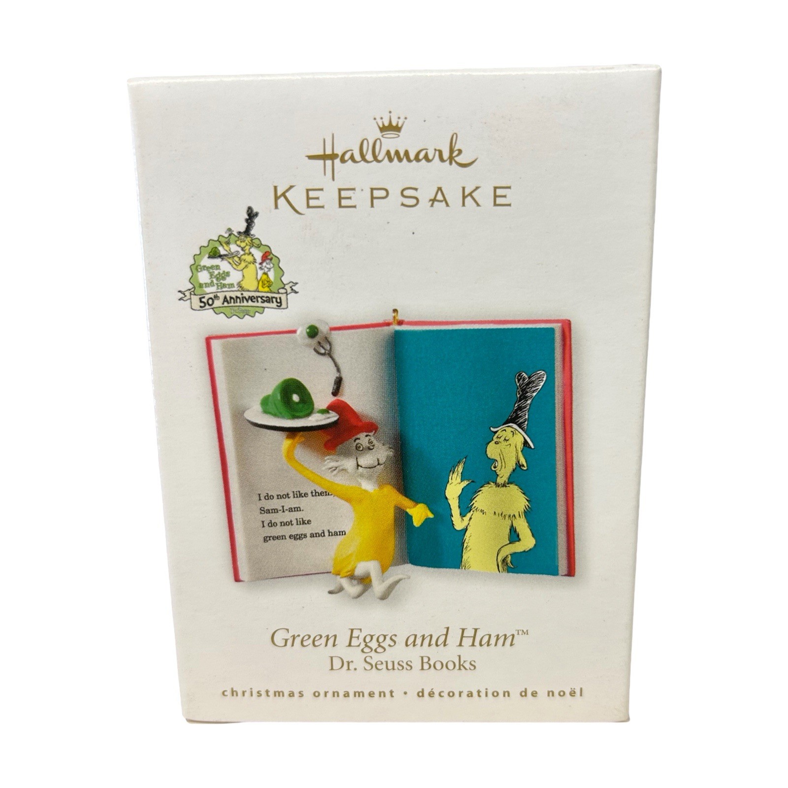 2010 Hallmark Green Eggs And Ham Ornament - Dr. Suess Books - 50th Anniversary