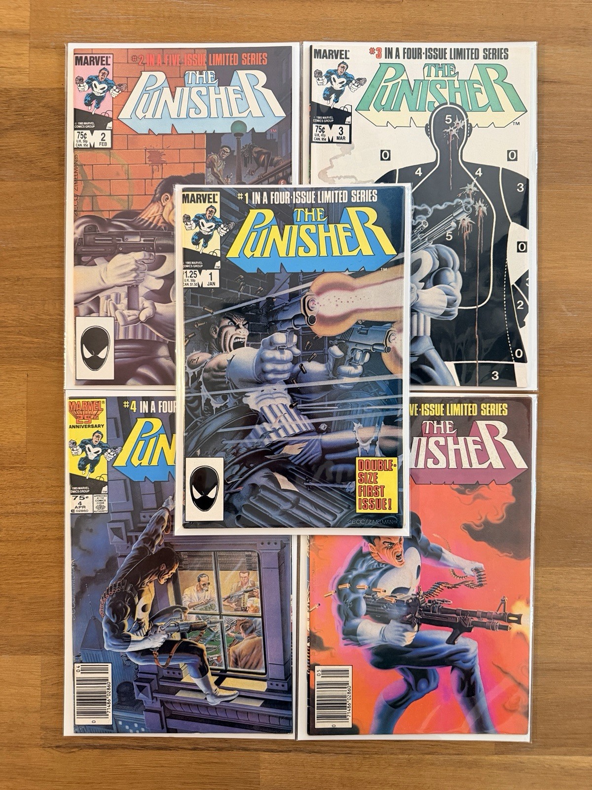 Punisher Limited Series #1-5 Complete Set (1986 Marvel) Mike Zeck 1st Solo