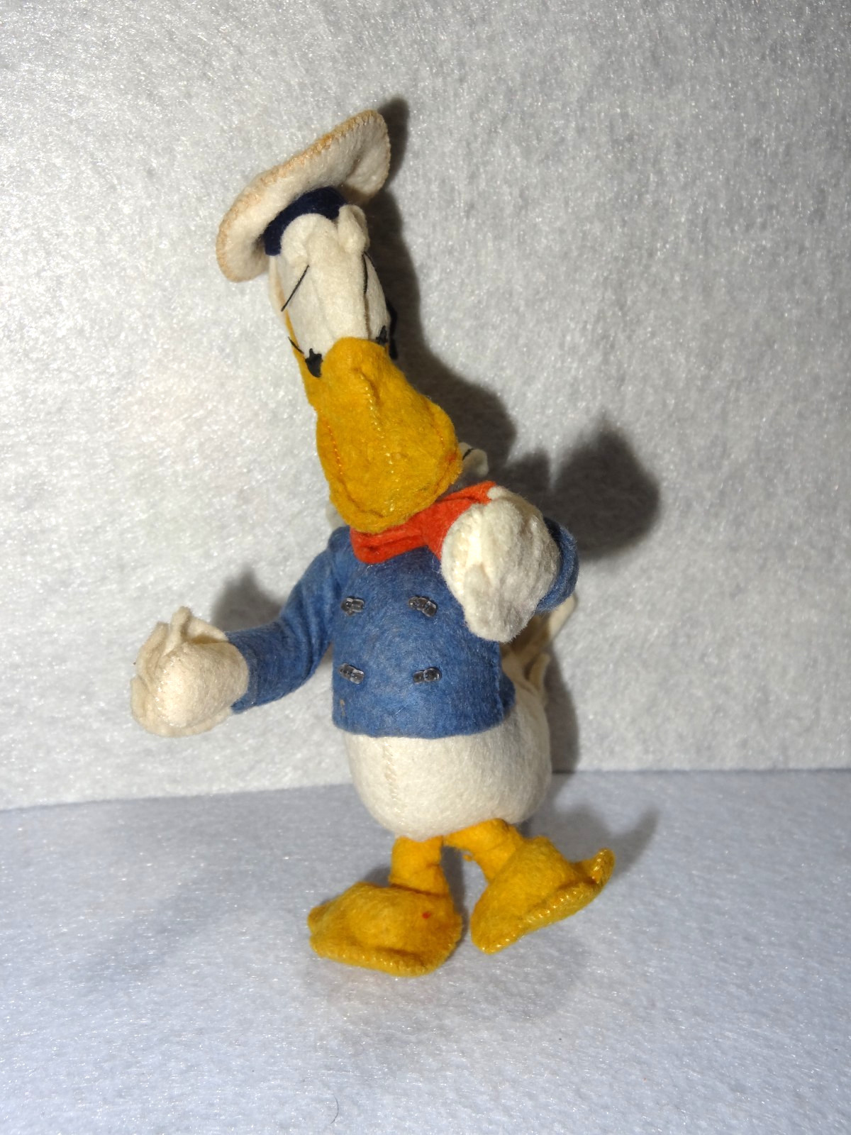 Vintage Disney 1930's Long Bill Donald Duck 5 Inch Tall Stuffed Felt Toy
