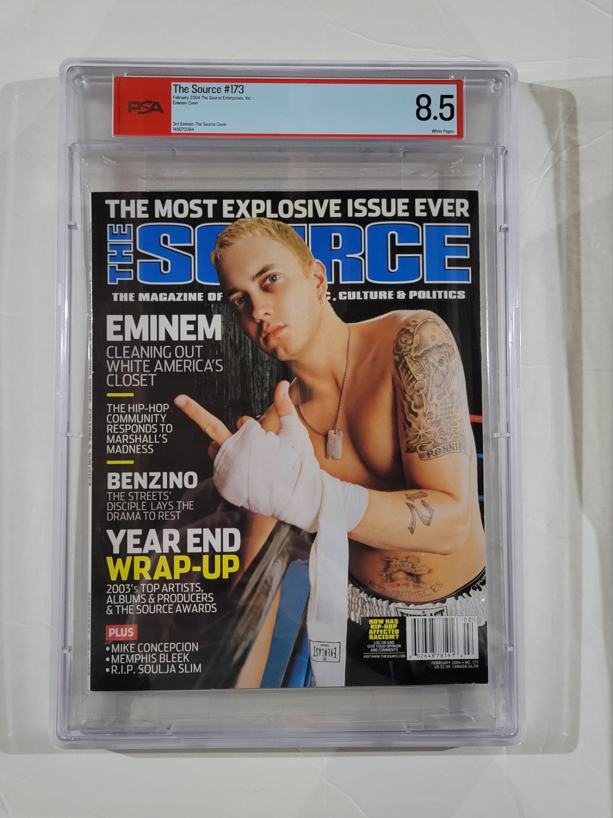 Eminem The Source Magazine #173 Feb 2004 PSA 8.5 NEWSSTAND 3rd Cover TOP POP 1